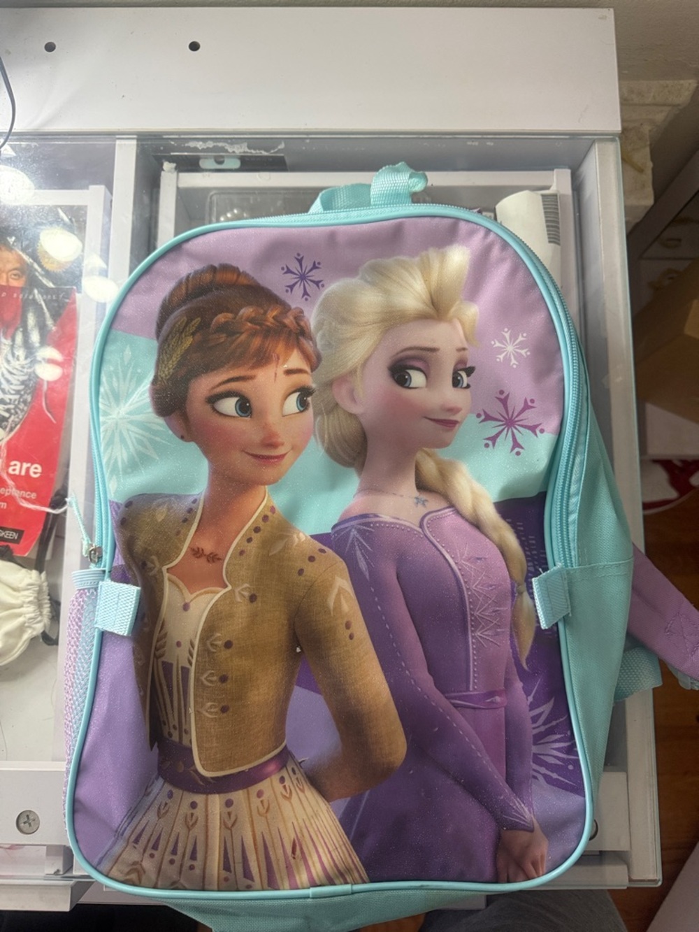 Amazon Frozen Sisters Kids Backpack - Purple & Light Blue